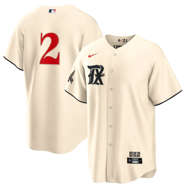 Youth Texas Rangers #2 Marcus Semien Cream 2023 City Connect Stitched Baseball Jersey Youth Texas Rangers #2 Marcus Semien Cream 2023 City Connect Stitched Baseball Jersey
